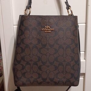 Coach Dark Brown Signature Shoulder Bag